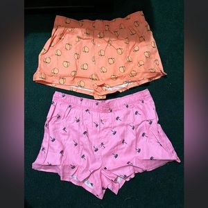 PINK sleep shorts. Both size small (fit more like a medium)